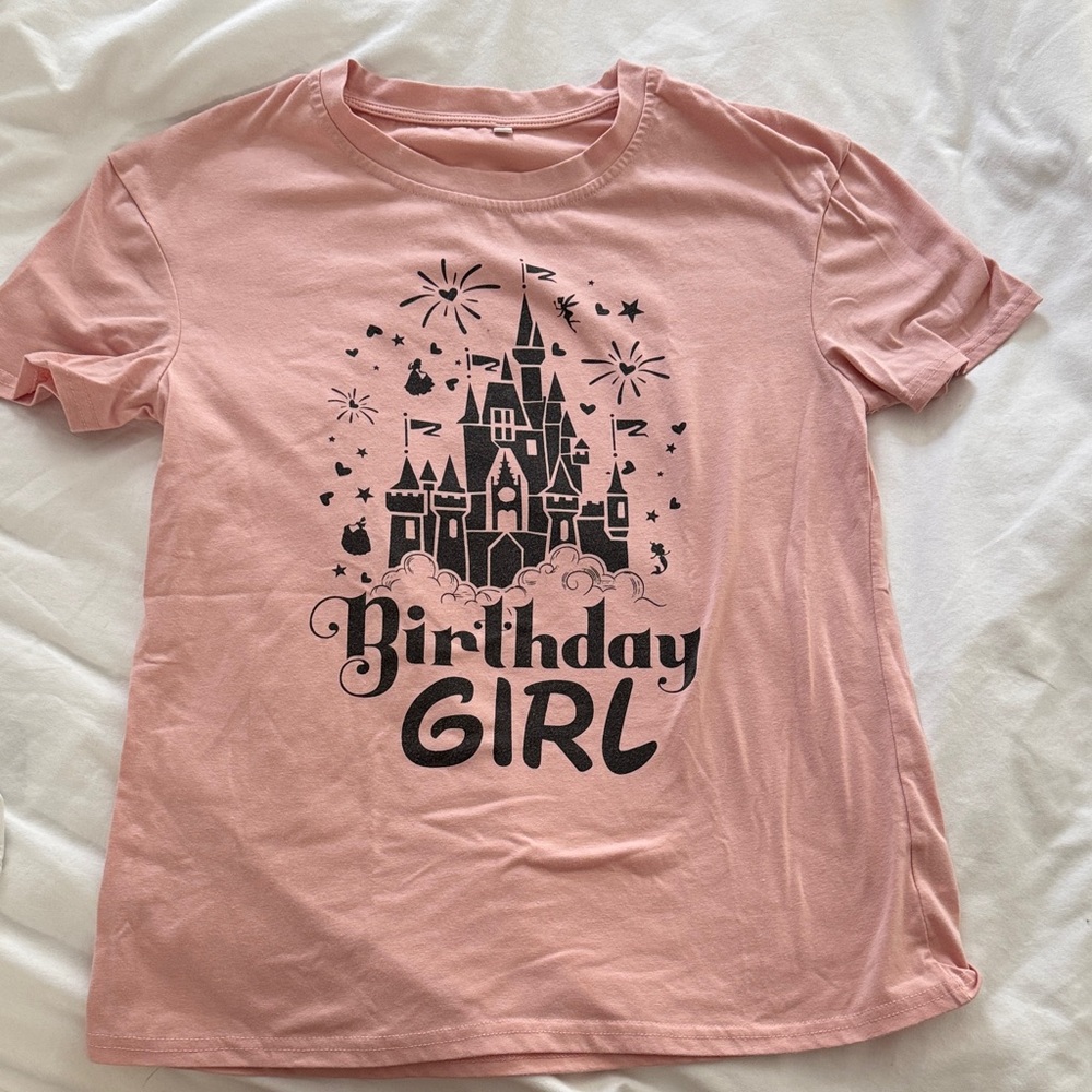 Birthday Girl Pink Castle Graphic Tee - Short Sleeve